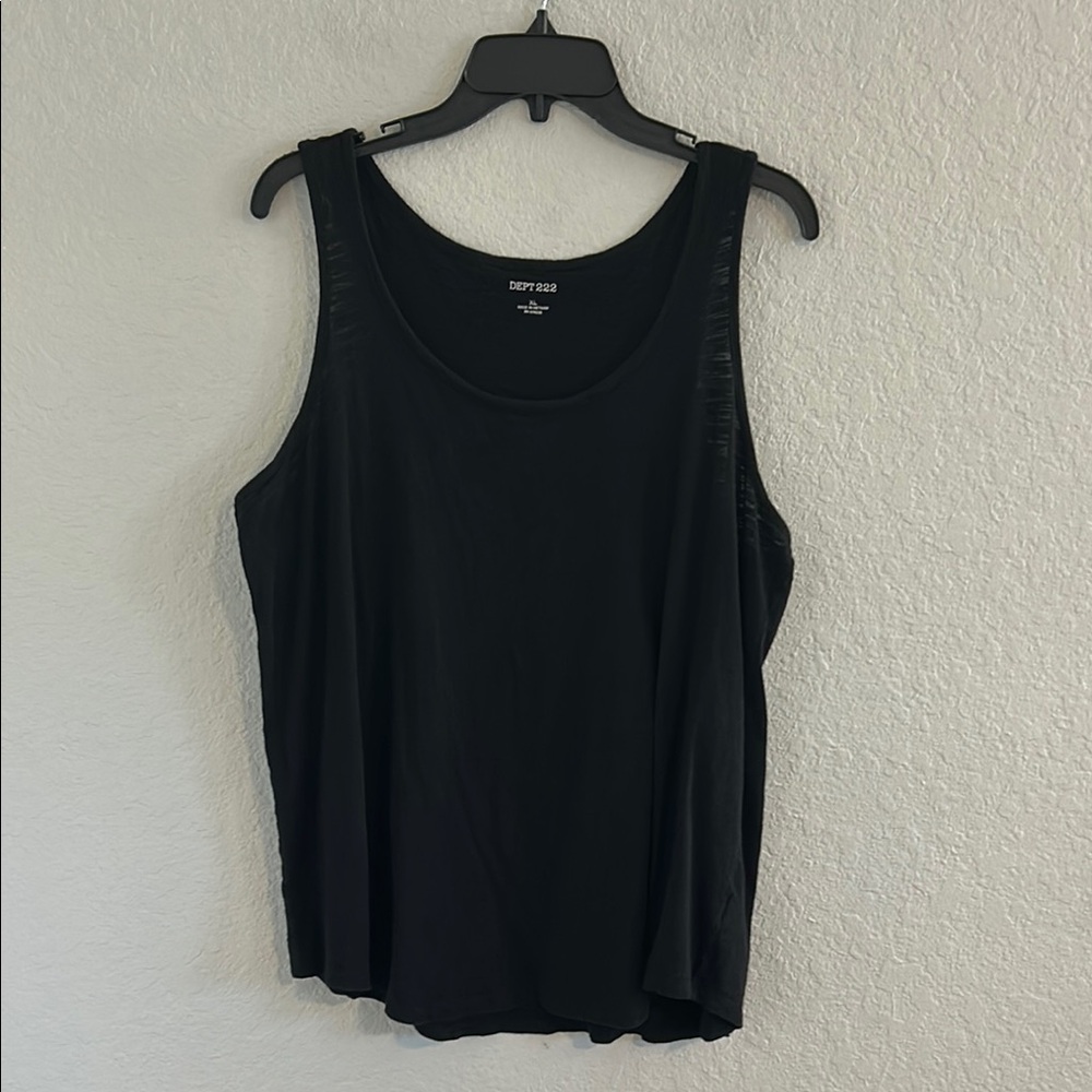 Semi sheer black tank